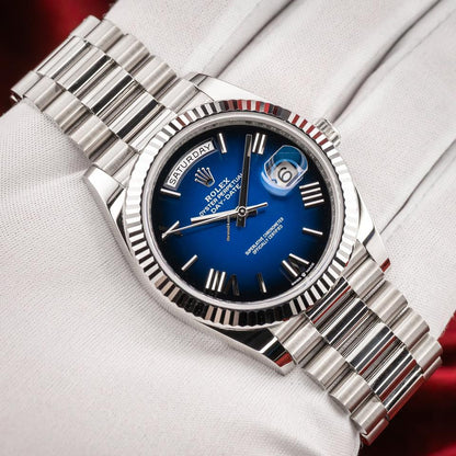 RLX - Day Date Silver Blue  - AAA Quality