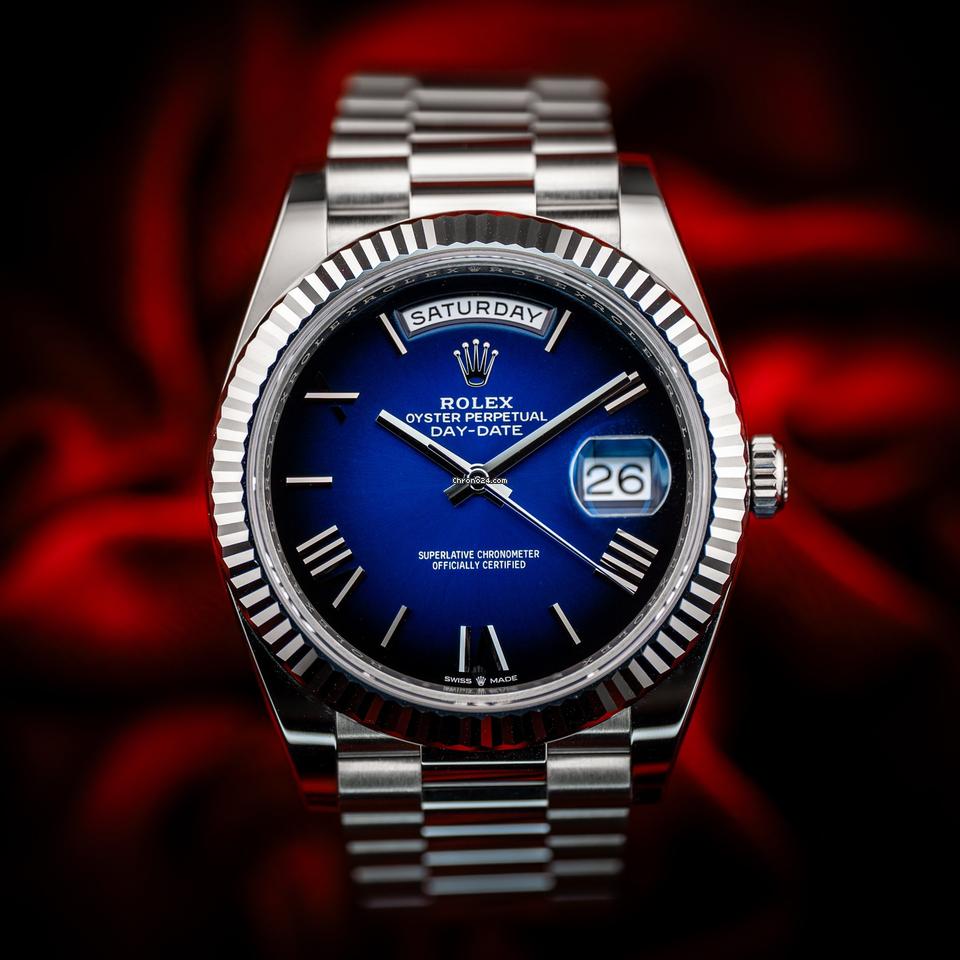 RLX - Day Date Silver Blue  - AAA Quality
